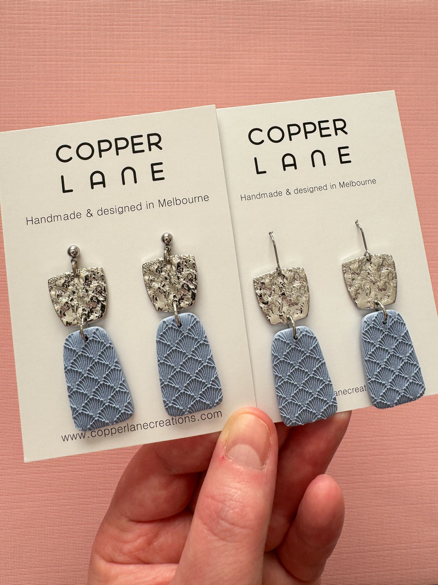 Sophia Dangle Earrings - Cornflower Blue/Silver