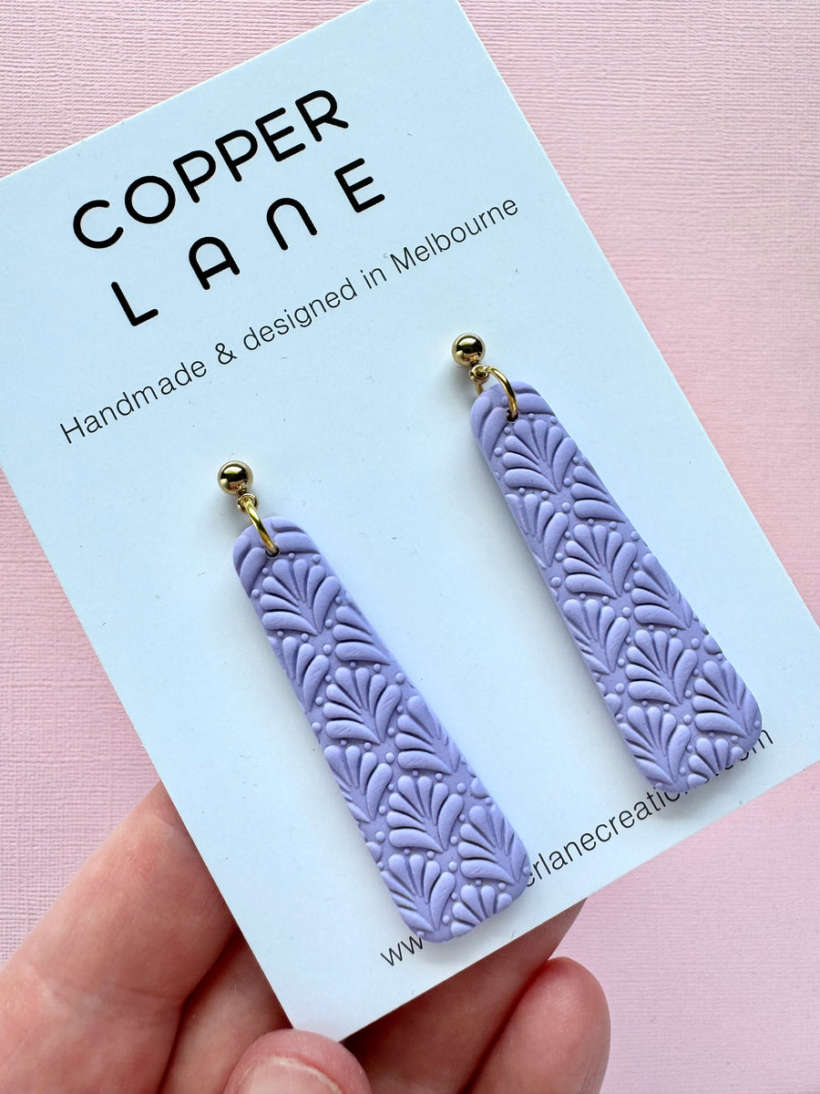 Stix Dangle Earrings - Lavender (Choose Colour)