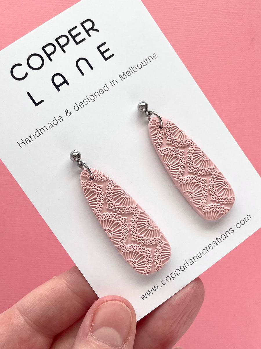 Ezra Dangle Earrings - Cloud Pink (Choose Colour)
