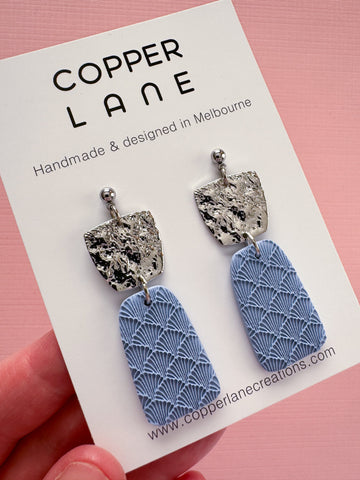 Sophia Dangle Earrings - Cornflower Blue/Silver