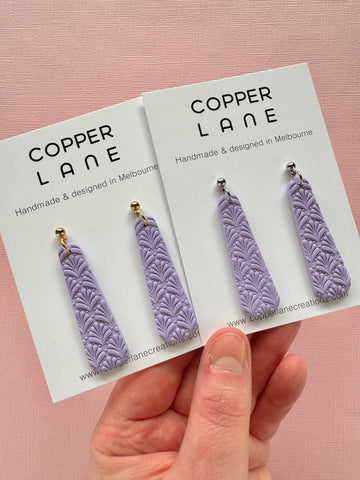 Stix Dangle Earrings - Lavender (Choose Colour)