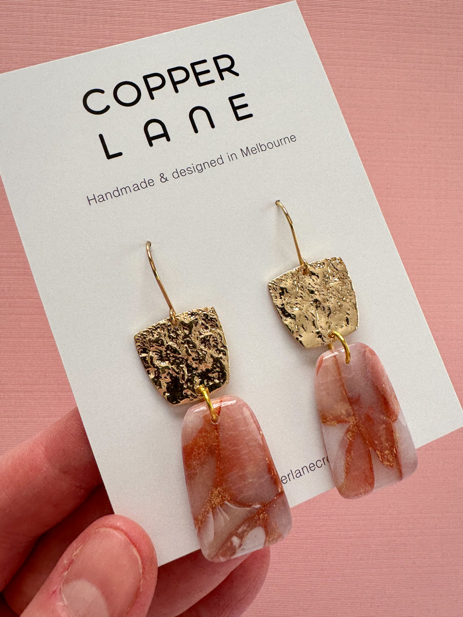 Sophia Dangle Earrings - Copper Red *Limited Edition*