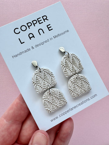Angie Dangle Earrings - Oak (Choose Colour)