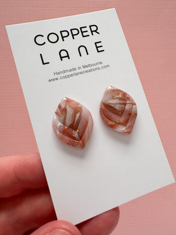 Luna Stud Earrings - Copper Red - Limited Edition