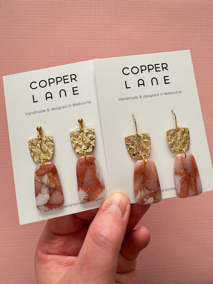 Sophia Dangle Earrings - Copper Red