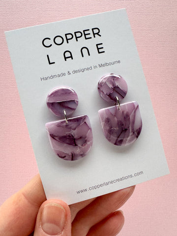 Jada Dangle Earrings - Plum
