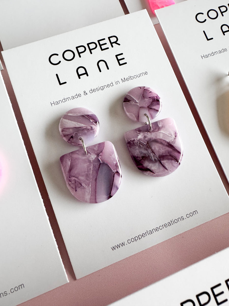 Jada Dangle Earrings - Plum