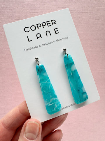 Stix Dangle Earrings - Teal