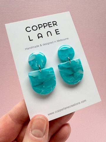 Jada Dangle Earrings - Teal