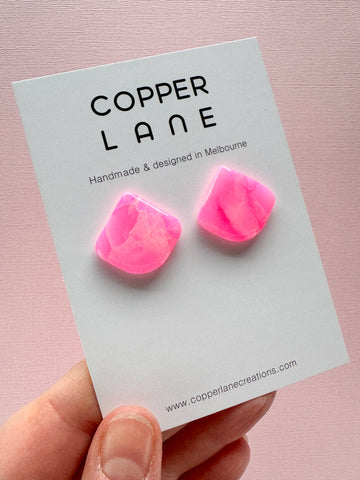 Lori Stud Earrings - Hot Pink