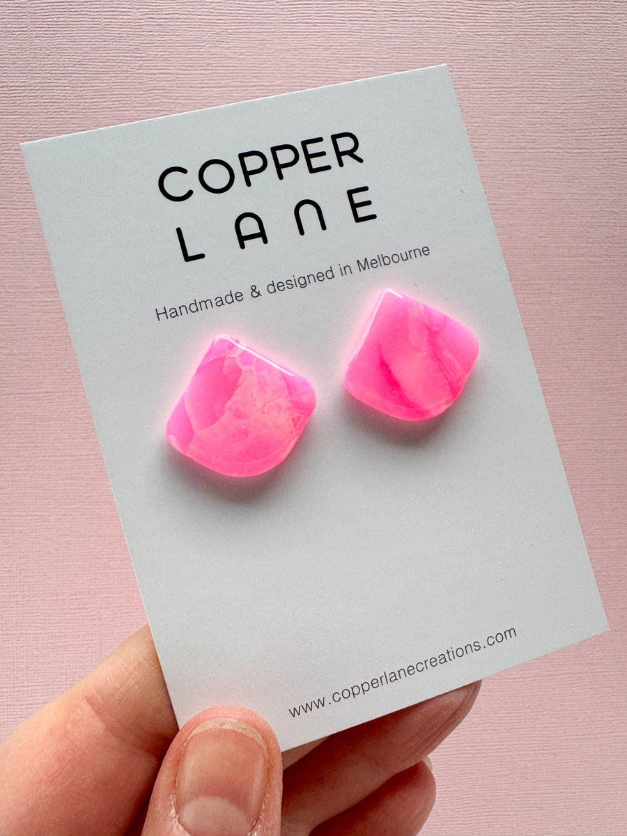 Lori Stud Earrings - Hot Pink