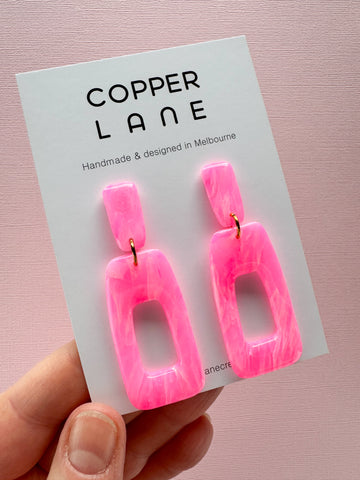 Stella Dangle Earrings - Hot Pink