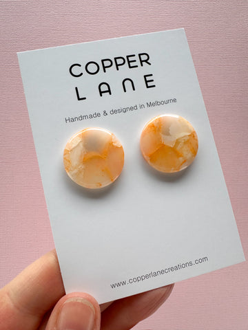 Large Round Stud Earrings - Amorette