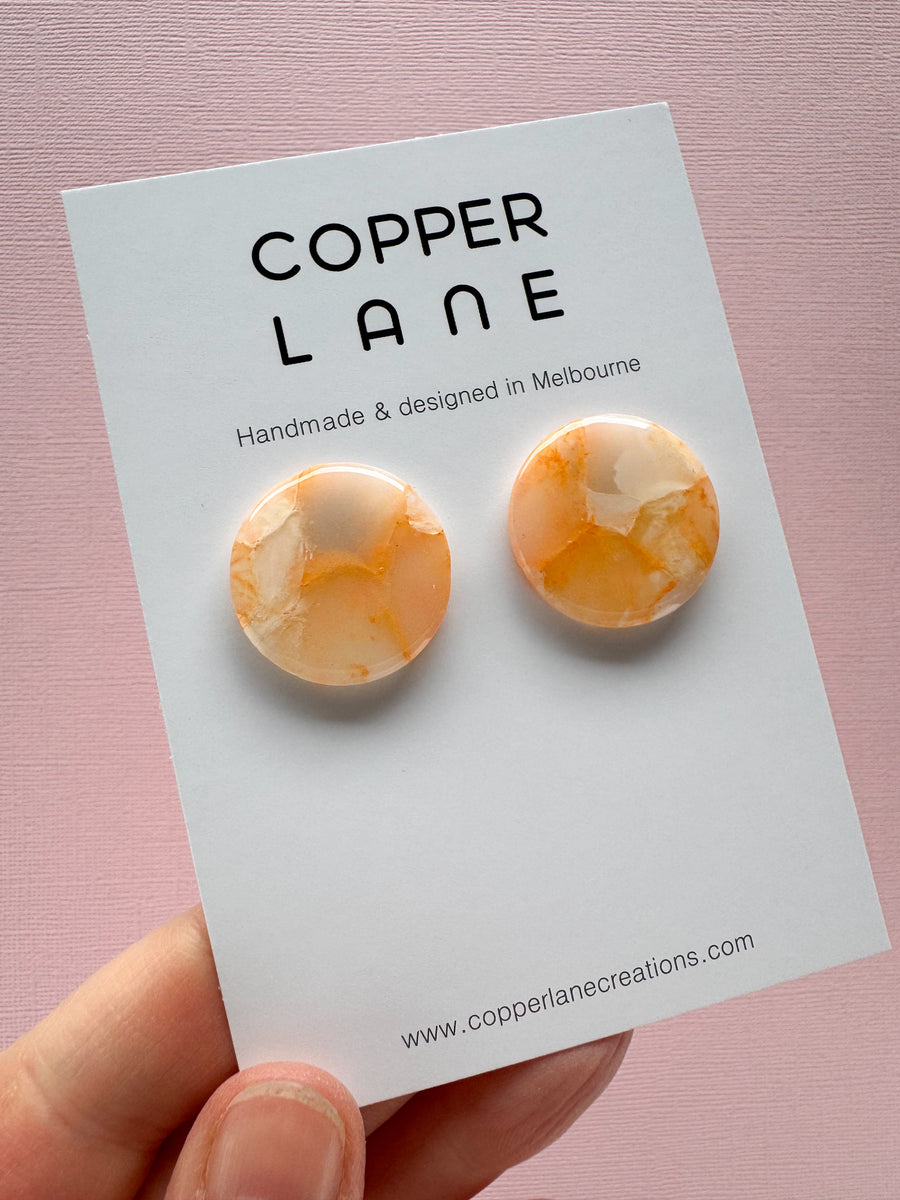 Large Round Stud Earrings - Amorette