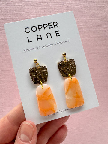 Sophia Dangle Earrings - Amorette Gold