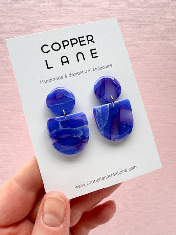 Jada Dangle Earrings - Indigo Blue