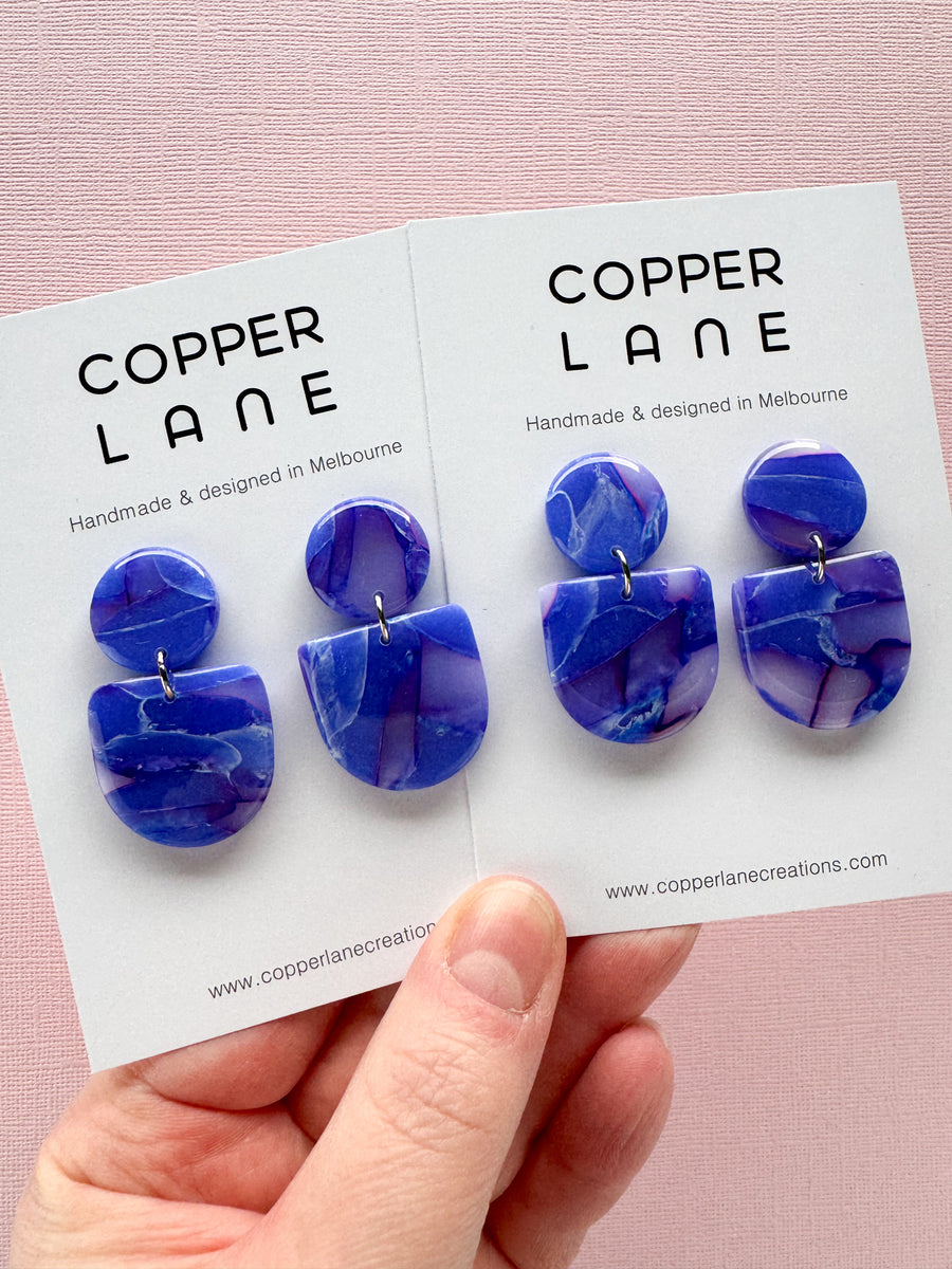 Jada Dangle Earrings - Indigo Blue
