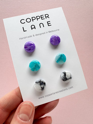 Earring Stud 3 Pack - Hibiscus