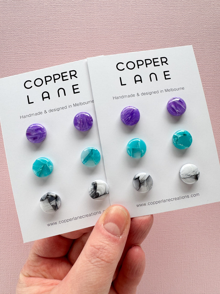 Earring Stud 3 Pack - Hibiscus
