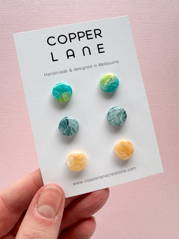 Earring Stud 3 Pack - Ocean