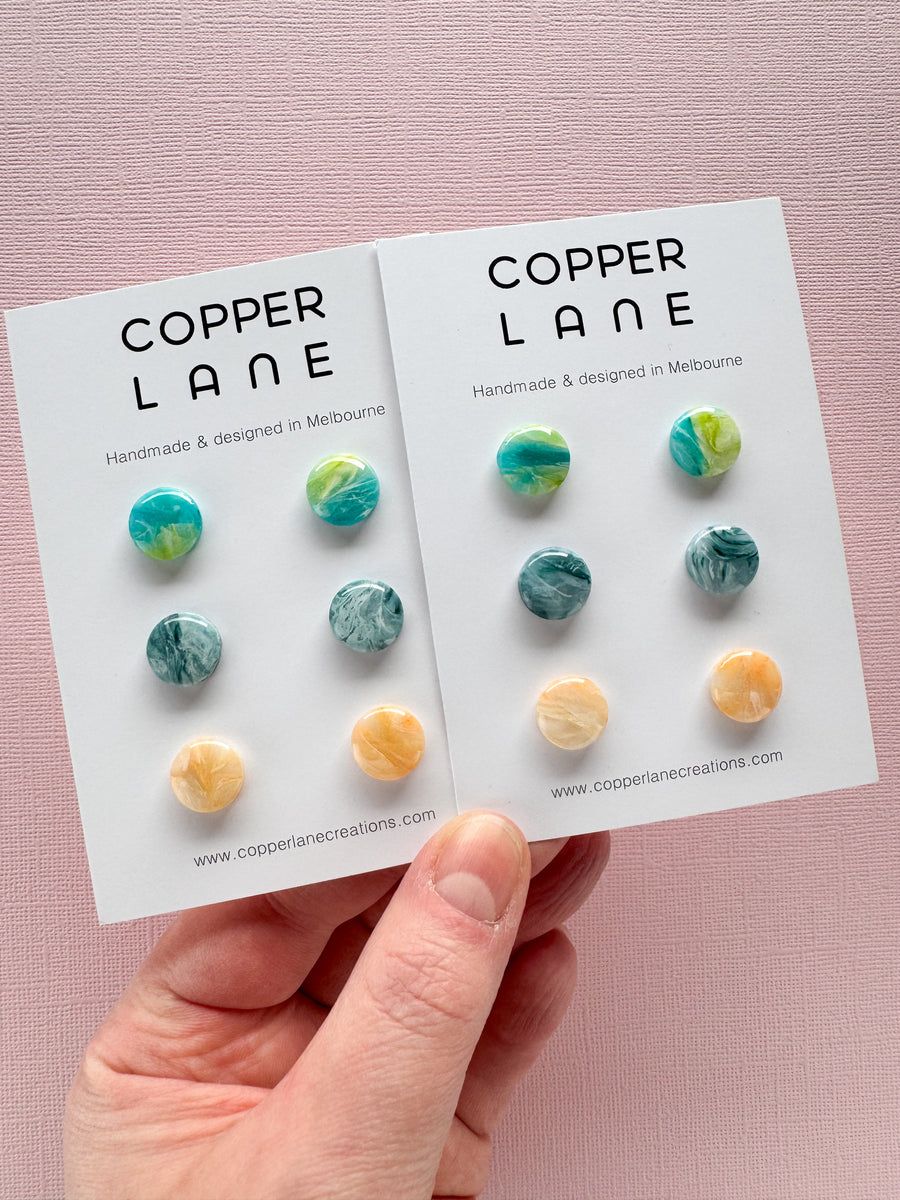 Earring Stud 3 Pack - Ocean