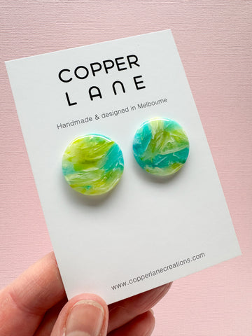 Large Round Stud Earrings - Citrus Mix