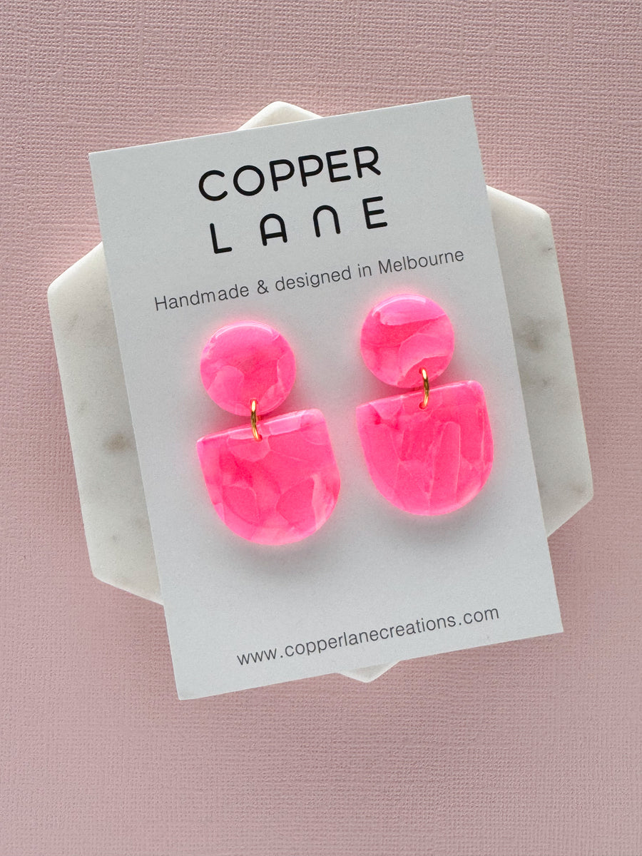 Jada Dangle Earrings - Hot Pink