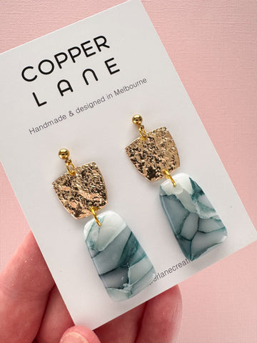 Sophia Dangle Earrings - Seafoam Gold