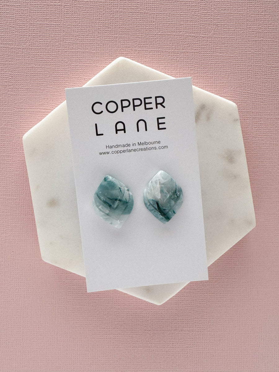 Luna Stud Earrings - Seafoam