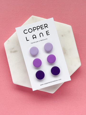 Earring Stud Pack - Purple Rain